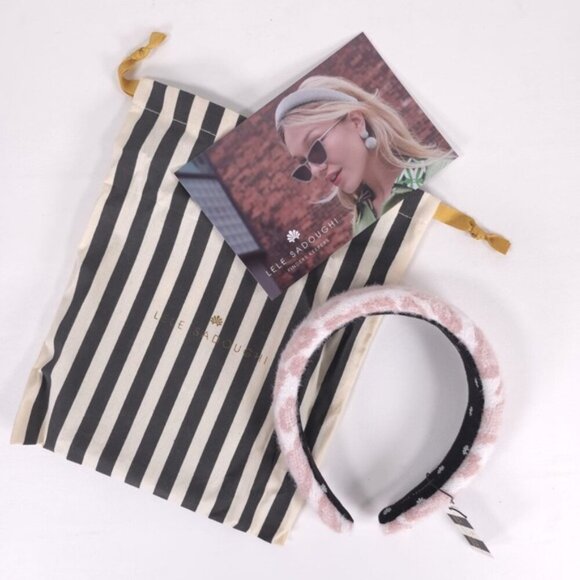 NWT Lele Sadoughi Leopard Knit Alice Headband‎ in Pink LSHA1214PL main image 16